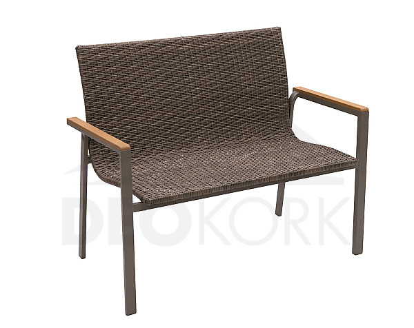 Garden rattan bench CALVIN 907 (brown)