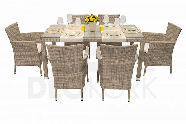 Garden rattan set MODENA II. 1+6 (grey-beige)