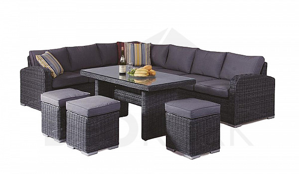 Rattan set NAOMI anthracite (FREE cushions)