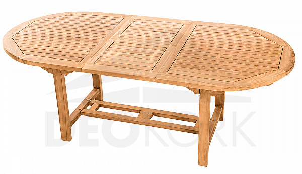 Oval garden table SANTIAGO 160/210 x 100 cm (teak)