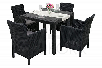 Artificial rattan garden set DANTE MINI 1+4 (anthracite)