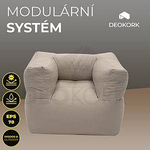 Garden textile armchair MODULTEX (cappuccino)