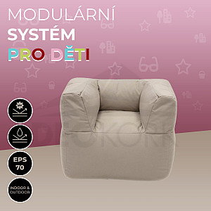 Children's textile garden chair MODULTEX KIDS (cappuccino)