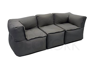 Textile modular 3-seater bench MODULTEX (grey-brown)