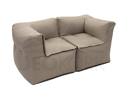 Textile modular 2-seater bench MODULTEX (cappuccino)