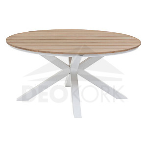 Aluminum dining table COLUMBIA ø 112 cm (white)