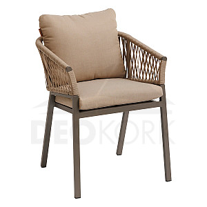 Aluminum dining chair COLUMBIA (grey-brown)