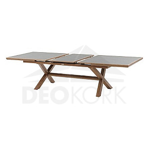 Aluminum table BERGAMO I. 220/279 cm (anthracite/wood decor)