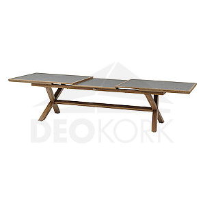 Aluminum table BERGAMO II. 250/330 cm (anthracite/wood decor)