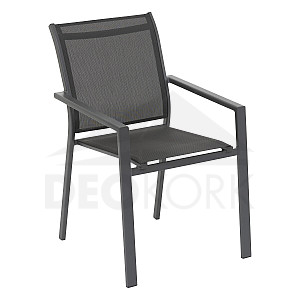 Aluminum armchair with fabric ZEUS (anthracite)