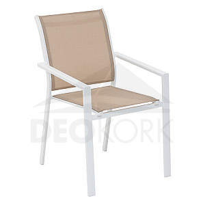 Aluminum armchair with fabric ZEUS (white)