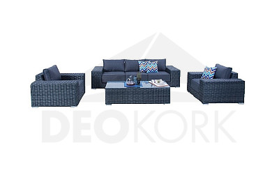 HAMILTON rattan set for 5 people (anthracite)