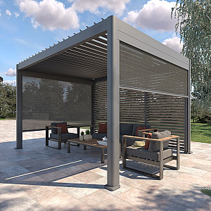 Garden aluminum gazebo MEGAN 4x3 m (graphite)