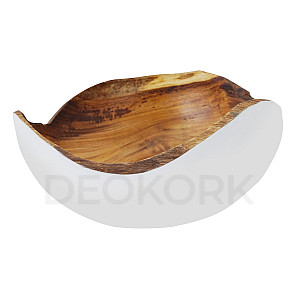 Teak bowl ADAGIO white