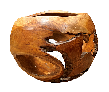 Teak sculpture BALL