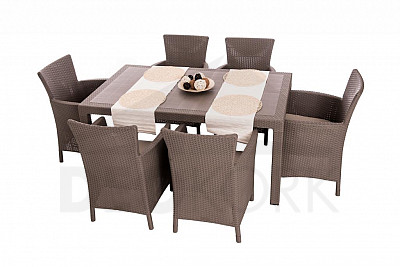 Artificial rattan garden set HAVANA 1+6 (cappuccino)