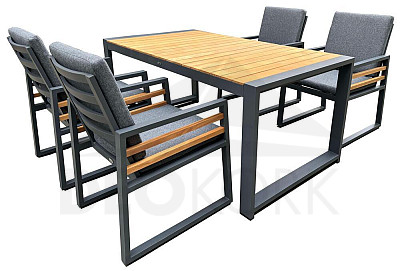 Aluminum dining set NEWPORT 1+4