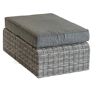 Rattan stool incl. padding 105 x 60 cm BORNEO (grey)