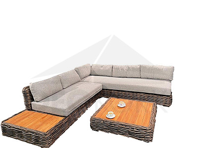 Garden rattan set PALERMO - dark