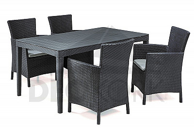 Artificial rattan garden set GIRONA 1+4 (anthracite)