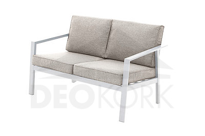 Aluminum 2-seater bench NOVARA (white)