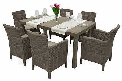 Garden rattan set DANTE 1+6 (cappuccino)