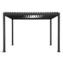 Garden aluminum gazebo electric MEGAN 3.6x3.6 m (graphite)