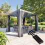 Garden aluminum gazebo electric MEGAN 3.6x3.6 m (graphite)