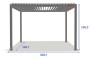 Garden aluminum gazebo electric MEGAN 3.6x3.6 m (graphite)