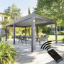 Garden aluminum gazebo electric MEGAN 6x3.6 m (graphite)