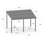 Retractable garden gazebo CASABLANCA 4x3.5 m (graphite)