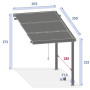 Additional expansion module for the retractable gazebo CASABLANCA 2x3.5 m (graphite)