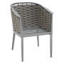 Rattan dining chair POLYNESIA (grey-brown)