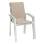 AFTER SALE Aluminum armchair with fabric NOVARA (white) - 2nd quality