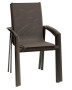 Aluminum armchair with fabric NOVARA (grey-brown)