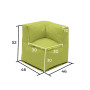 Textile children's modular 3-seater bench MODULTEX KIDS (light green)