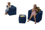 Textile children's modular set MODULTEX KIDS for 2 people (dark blue)