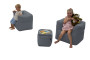 Textile children's modular set MODULTEX KIDS for 2 people (grey)