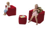 Textile children's modular set MODULTEX KIDS for 2 people (red)