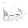 Aluminum 2-seater bench COLUMBIA (white)