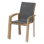 Aluminum armchair with fabric NOVARA (anthracite/wood decor)