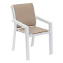 Aluminum armchair with fabric ZEUS (white)