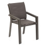 Aluminum armchair with fabric ZEUS (grey-brown)