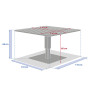 Aluminum extendable table LYON 110x110 cm (anthracite/honey)