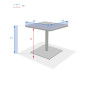 Aluminum table RUBBY 65x65 cm (olive)