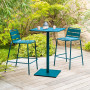 Aluminum bar table RUBBY 65x65 cm (turquoise)