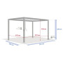 Garden aluminum gazebo MEGAN 4x3 m (graphite)