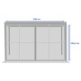 Polycarbonate sliding door for gazebo MEGAN 3.6 m (graphite)