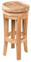 TRUNK swivel bar stool made of suar wood