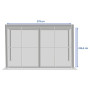 Polycarbonate sliding door for gazebo MEGAN 3 m (white)